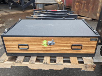 GMC Yukon XL Utility 1 drawer TruckVault with zebrawood drawer face