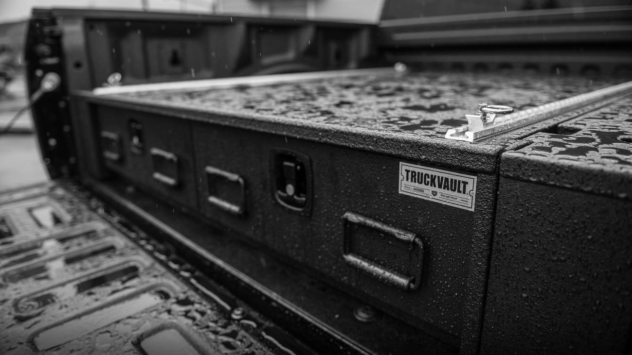 An All-Weather TruckVault in the rain.