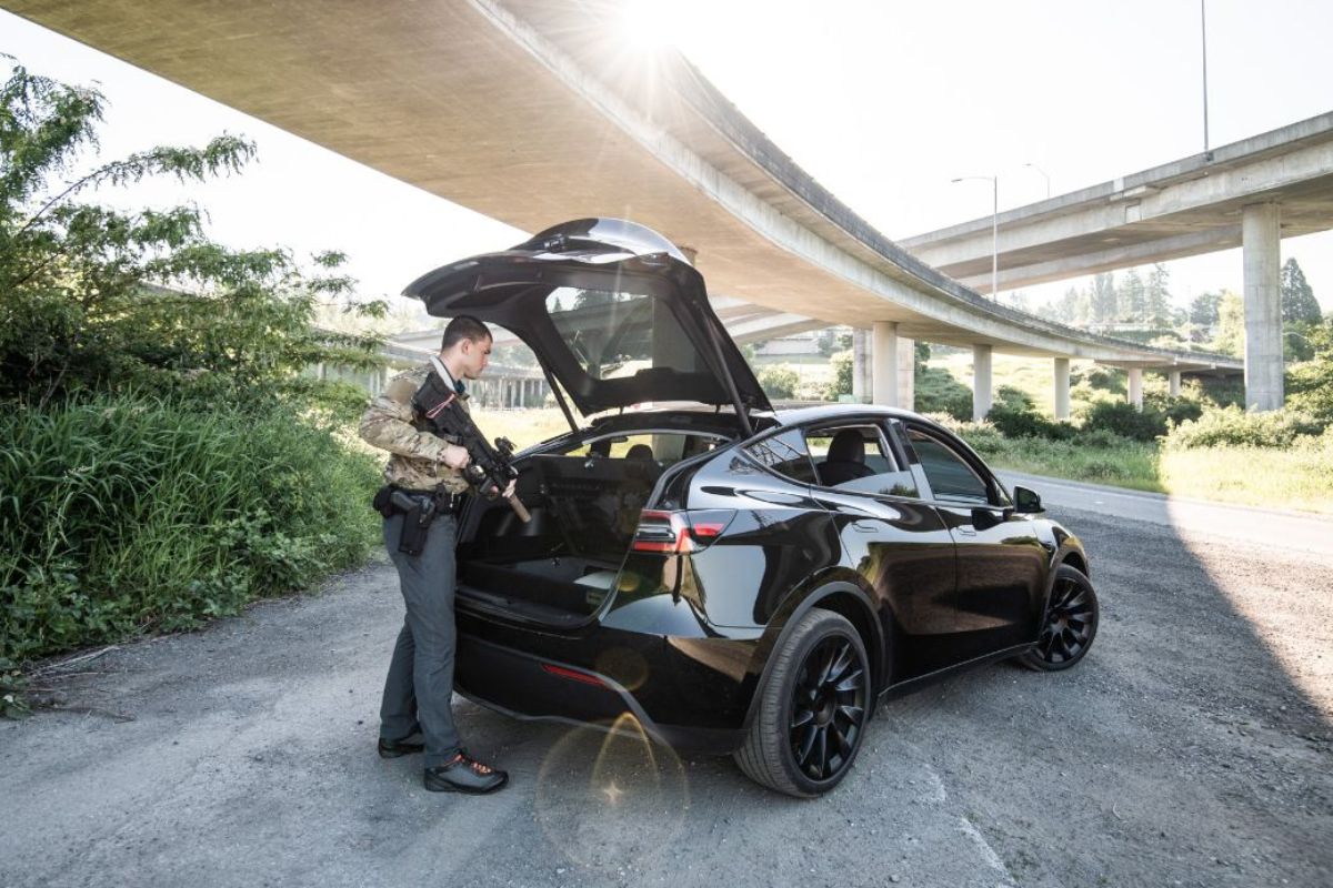 Officer with Tesla Model Y and TruckVault