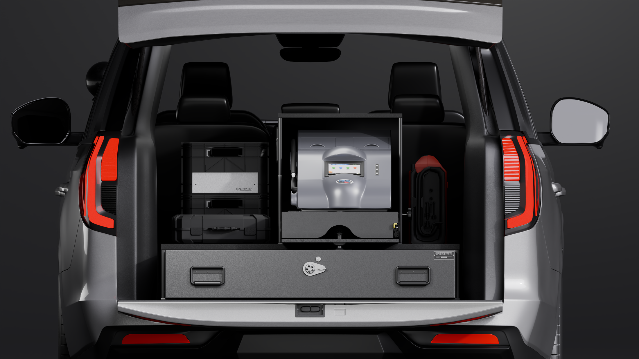 ST7a Intox System open and in vehicle viewed from the front