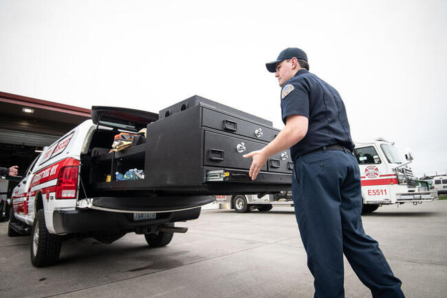 Fire Department extends truck bed sliding command center from Pro Line